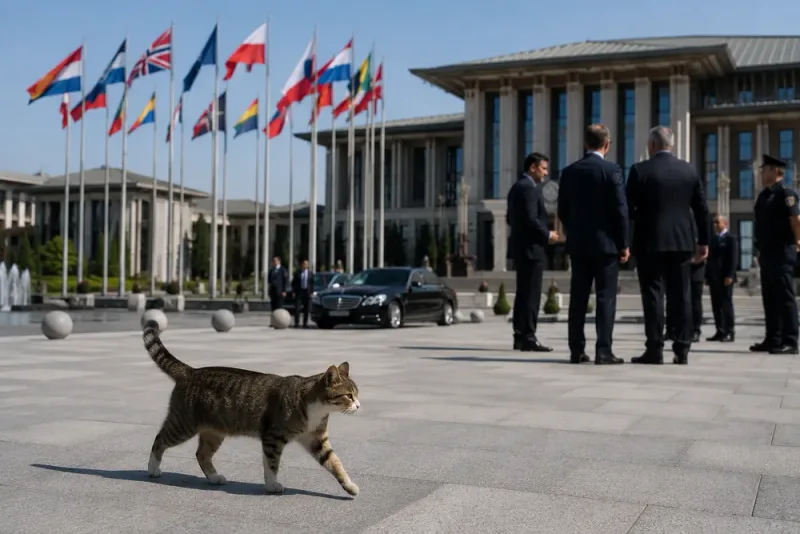Katter tog sig förbi säkerheten vid Natomötet