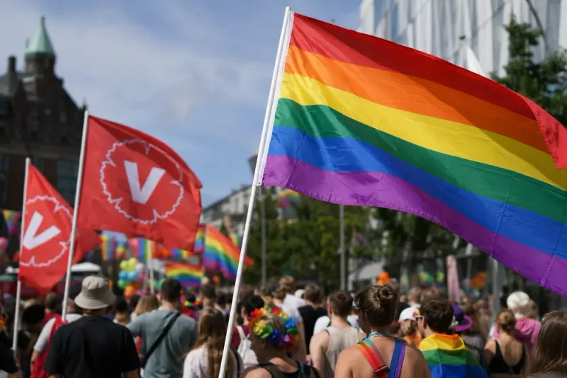 Feministerna kritiserar V efter omstridd Pride-ramsa