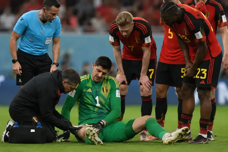 Thibaut Courtois skadad i VM-kvartsfinal
