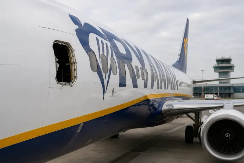 Passagerare slets mot krossat flygplansfönster