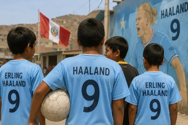 Erling Haaland sätter avtryck bland peruanska barn