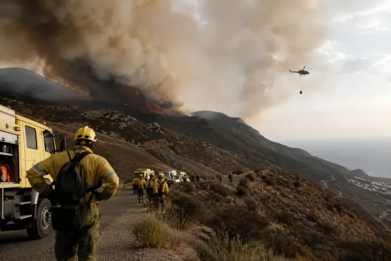 Tolv döda efter skogsbrand i södra Spanien