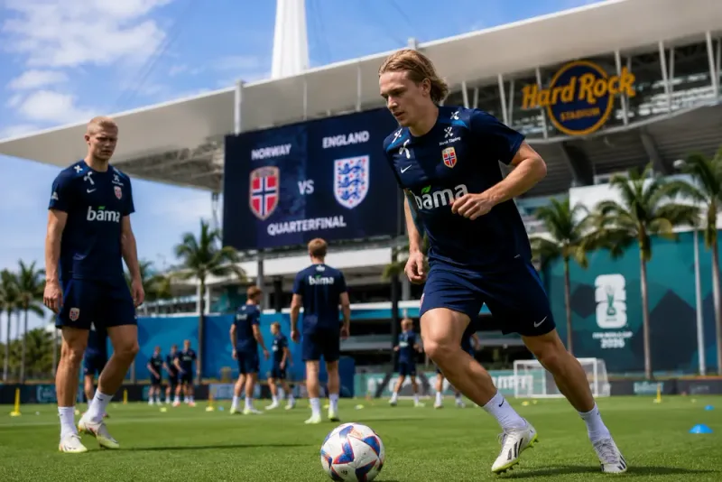 Andreas Schjelderup petar Antonio Nusa mot England