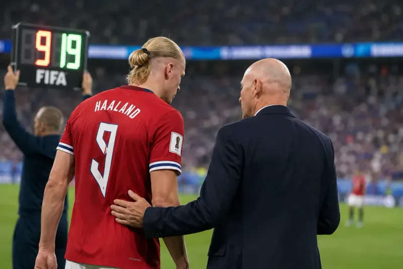 Erling Haaland förklarar oväntade VM-bytet