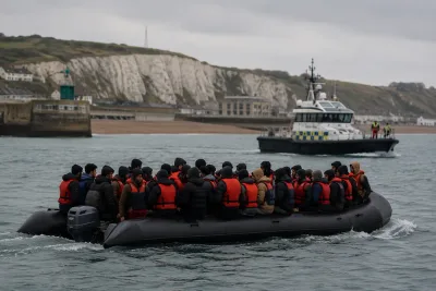 Rekordmånga migranter i en enda båt till England