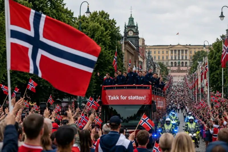 Norge firas med parad genom Oslo