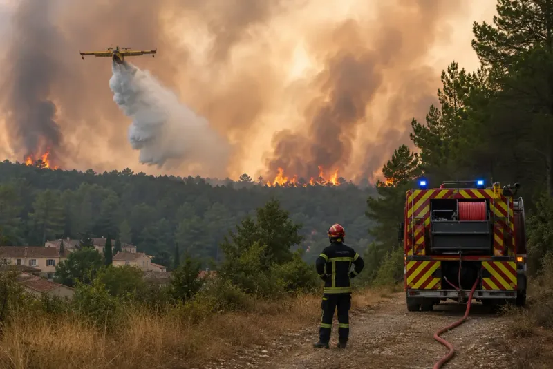 Stor skogsbrand utanför Paris fortsätter sprida sig
