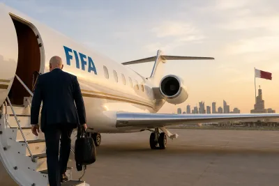Gianni Infantino flög från VM till Qatar