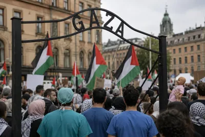 Polis utreder Auschwitzsymbol vid Gazademonstration