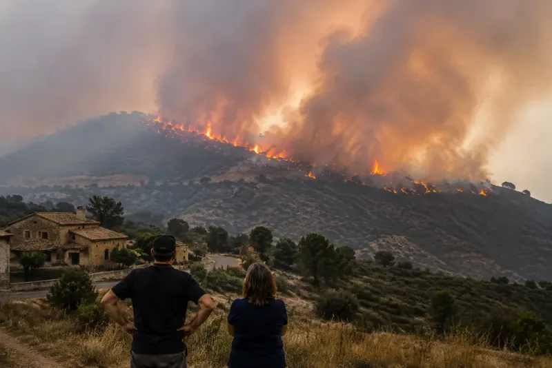 Storbrand tvingar tusen personer att lämna hemmen