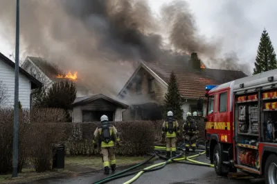 Garagebrand spred sig till två villor i Järfälla