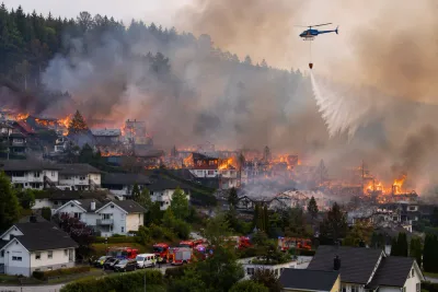 Över 100 bostäder förstörda i storbrand i Drammen