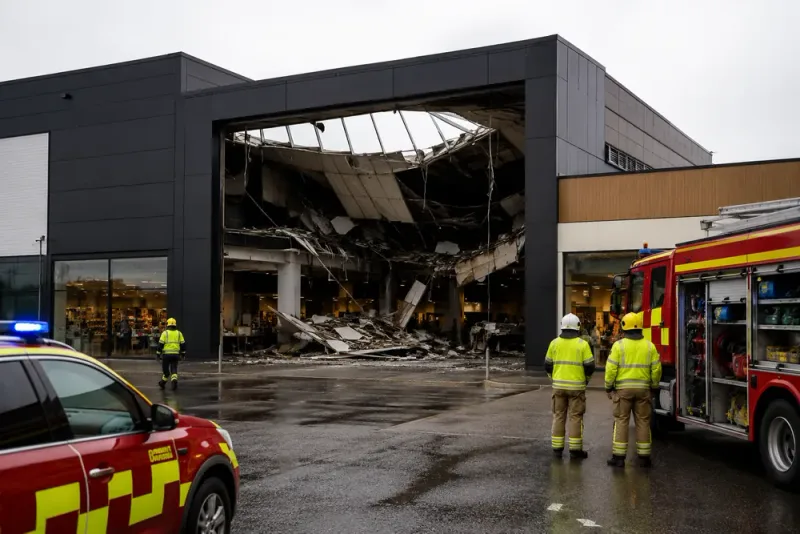 Tak rasade in i butik på Torp köpcentrum
