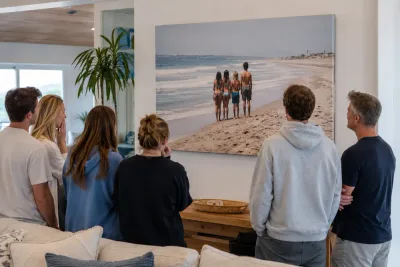 Familjen hittade eget foto på semesterbostadens vägg