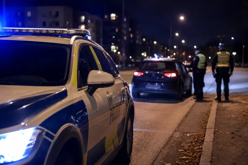 Fem barn stoppades efter polisjakt i Eskilstuna