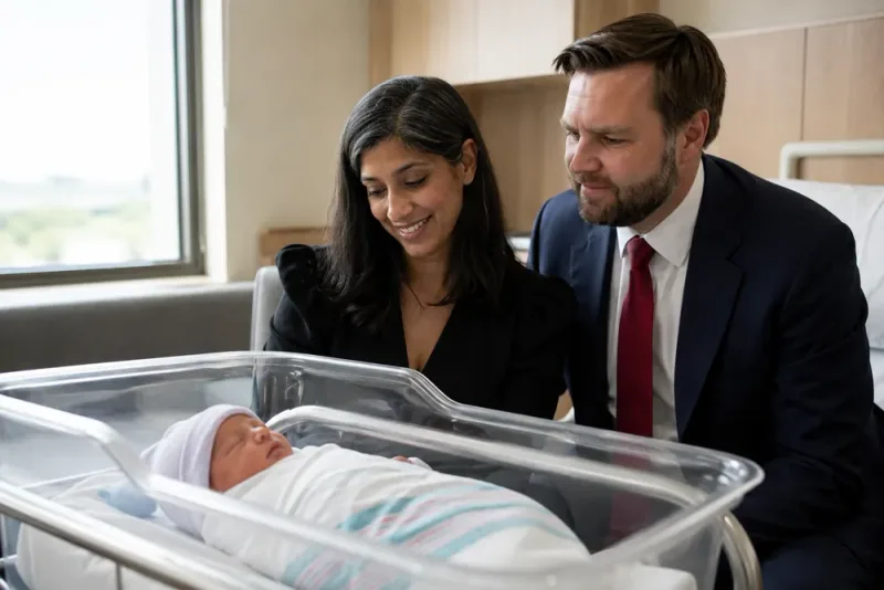 JD Vance och Usha Vance välkomnar sonen Alec