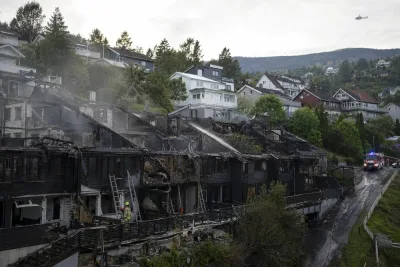 Över hundra bostäder förstörda i Drammenbranden