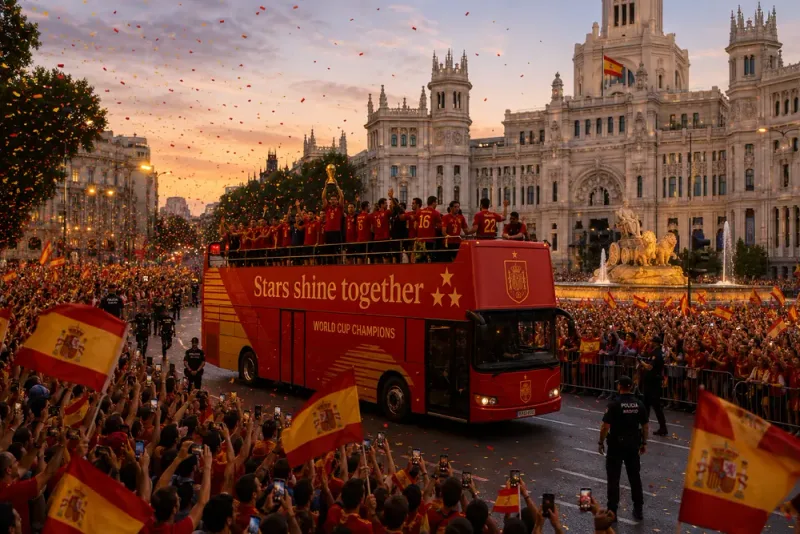 Två miljoner firade Spaniens VM-triumf