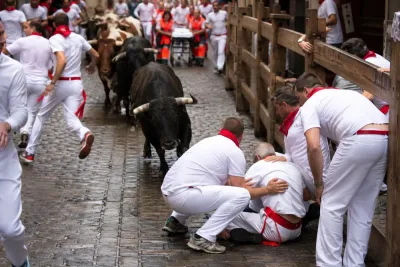 86-årig britt stångades under San Fermíns slutlopp