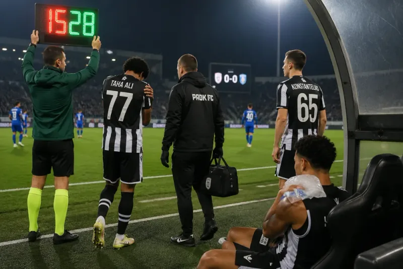 Taha Ali skadad direkt i PAOK-debuten