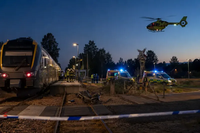 Tåg kolliderade med moped i Vedum