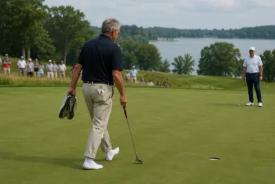 Lucas Glover tog av skorna efter birdie