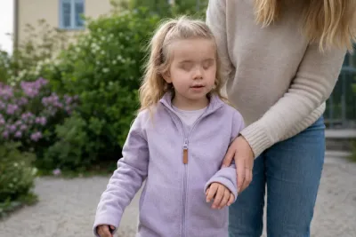 Femåriga Ammie föddes utan ögon