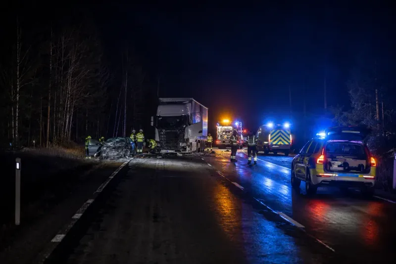 Tonåring död efter kollision med lastbil på E14