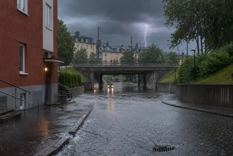 Kraftigt regn och åska hotar östra Norrland