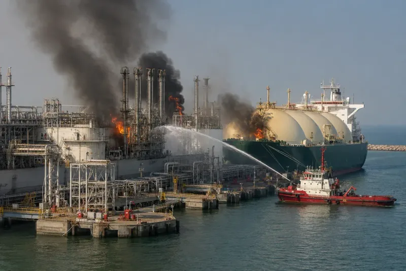 Drönarattack utlöste brand vid LNG-terminal i Egypten
