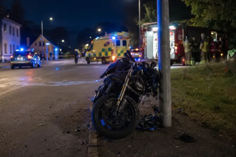 Man avled efter motorcykelkrasch i Åhus