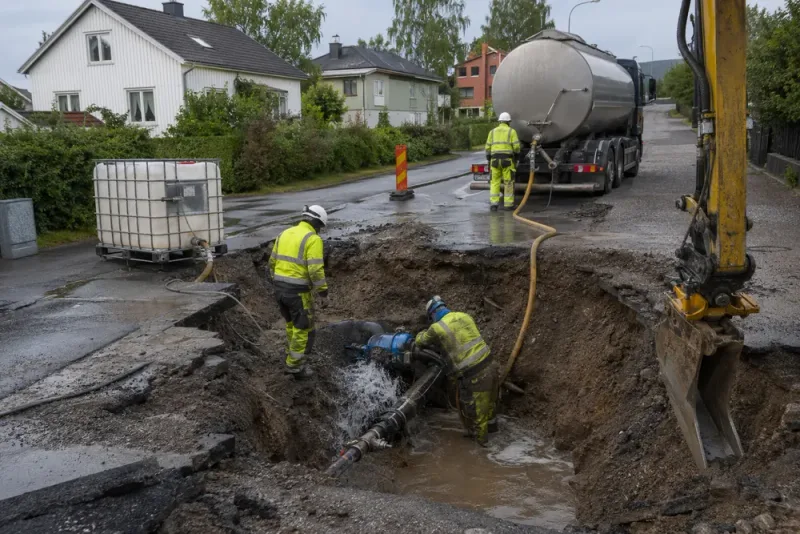 Vattenläcka hotar dricksvattnet i Örnsköldsvik