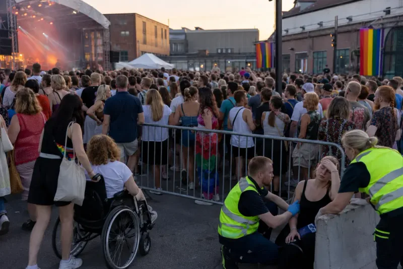 Besökare kritiserar trängseln på nya Prideområdet