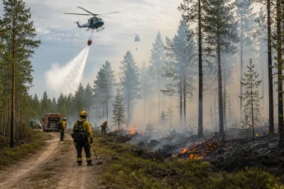 Extrem brandrisk när flera skogsbränder bekämpas