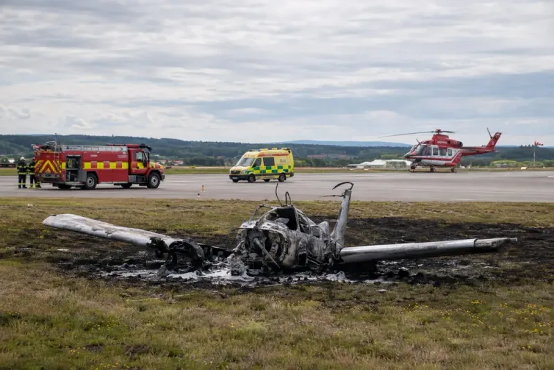 Pilot omkom när bogserplan störtade i Karlstad