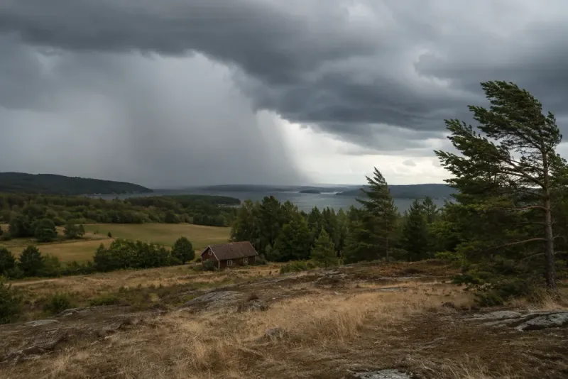Kraftigt lågtryck drar in över Sverige