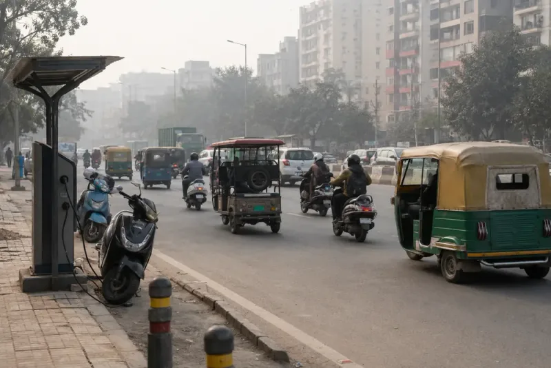 Delhi skärper elkraven för miljontals mindre fordon