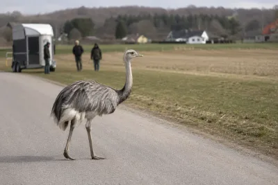 Förrymda nandun Alex gäckar sökare i Skåne