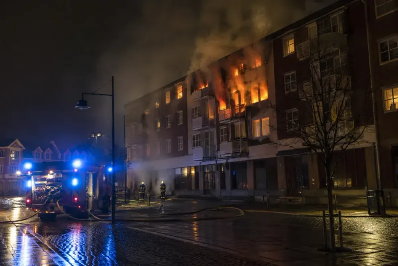 Lägenhetsbrand i Laholm utreds som grov mordbrand