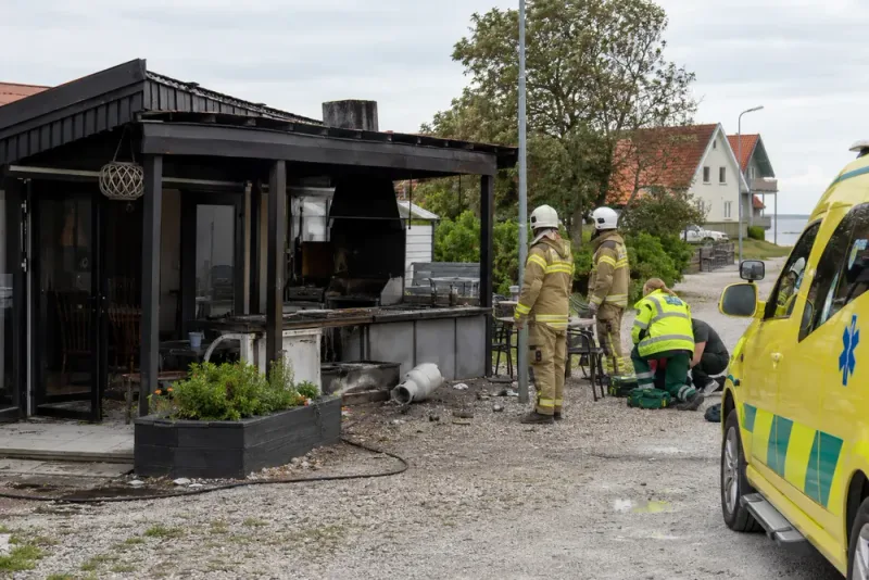 Gasoltub exploderade vid restaurang på Gotland