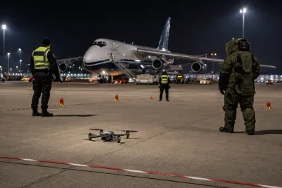 Skarp bombdrönare utlöste säkerhetslarm på tysk flygplats