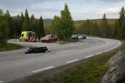 Motorcyklist körde omkull i kurva i Härjedalen