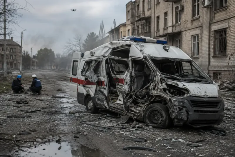 Drönare förstörde svensk ambulans under akututryckning