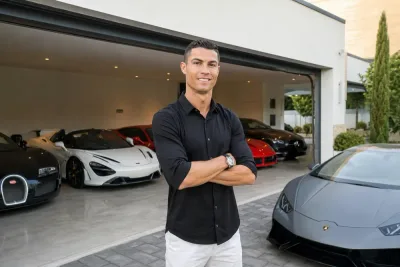 Cristiano Ronaldo visar miljardgaraget i Portugal