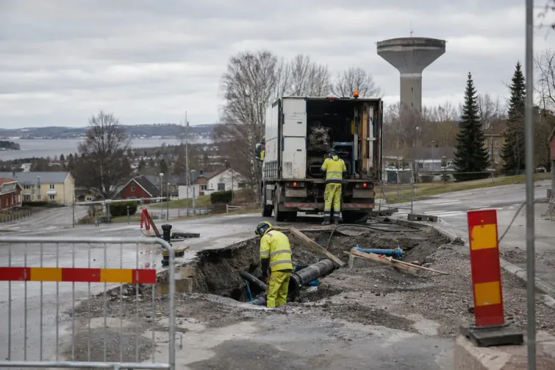 Örnsköldsvik drabbas åter av omfattande vattenläcka
