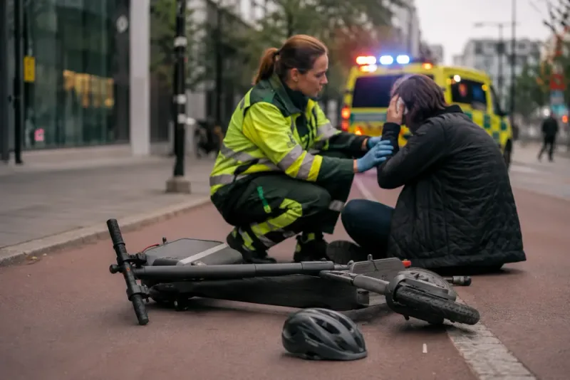 Elsparkcyklister löper större risk för allvarliga skador