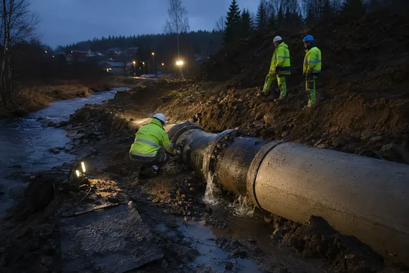 Vattenläckan utanför Örnsköldsvik började läcka igen