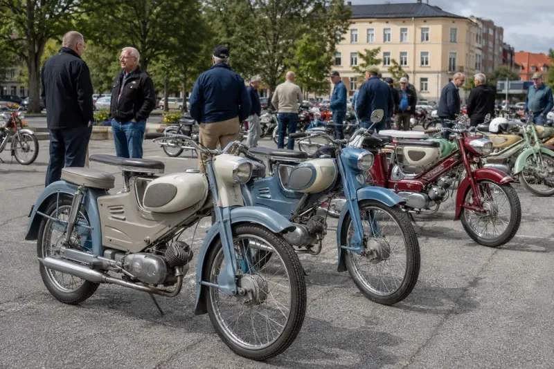 60 veteranmopeder samlades till träff i Östersund