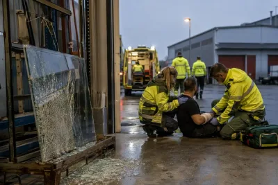 Man skadad av fallande glasruta i Åshammar
