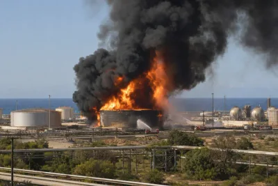 Ny drönarattack utlöste stor brand i Zawiya